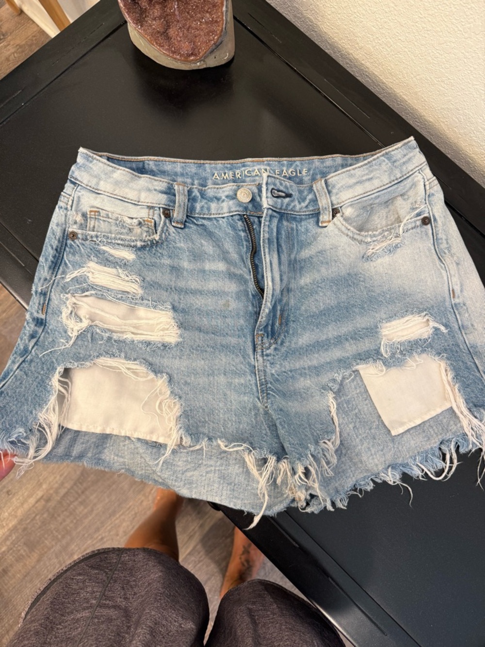 American Eagle light blue denim shorts
